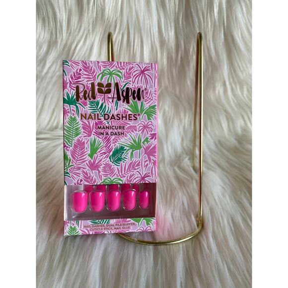 Red Aspen Nail Dashes- Poolside With Tiahna (short, square hot pink nails) - Picture 1 of 3